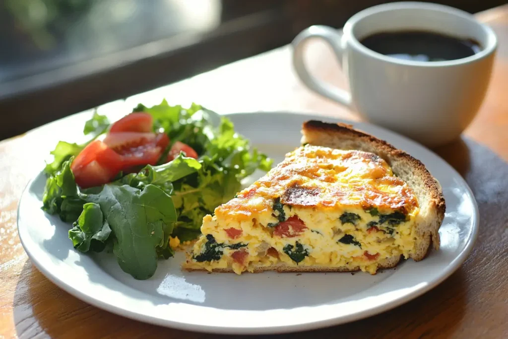 Healthy egg bake with cottage cheese